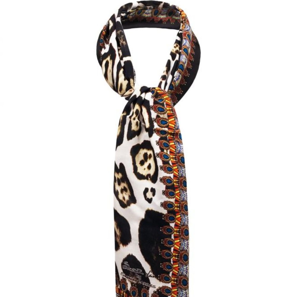 Leopard Print SIlk Scarf [Animal print scarf] 50
